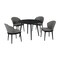 Armen Living Arcadia and Juno 42" Round Charcoal and Black Wood 5 Piece Dining Set SETARDI5JNBLCH42 - alternate 1